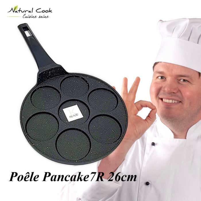 KLAUS® Poêle à Pancakes 26cm Façon Pierre Tous Feux Dont Induction