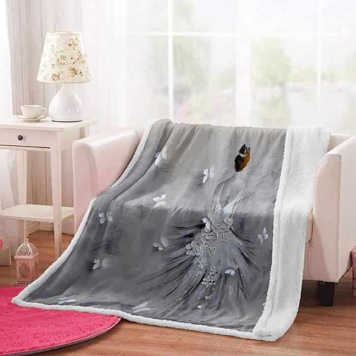 Good Nite Couverture Polaire Grise - Couverture en Sherpa - pour canapé - Chaude - pour l'hiver