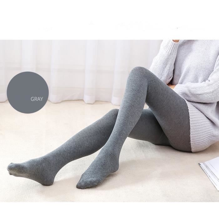 Gris Taille unique Collants chauds en coton pour femmes, taille élastique,  solide, Sexy, à la mode, automne e