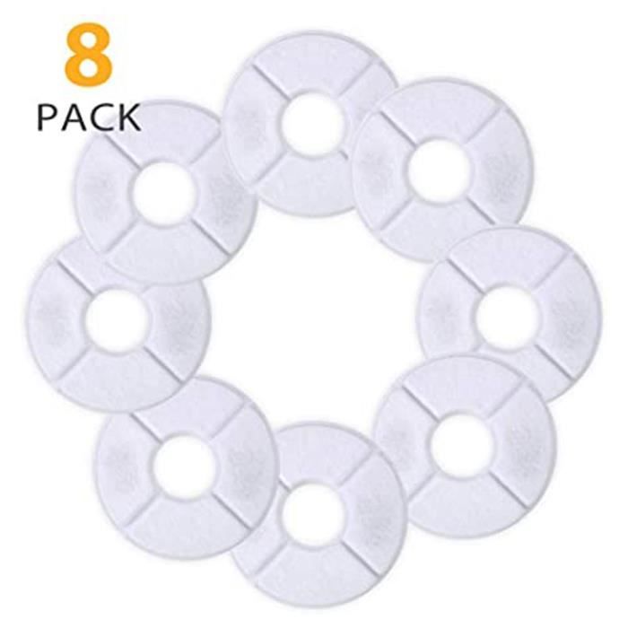 Lot de 8 Filtre à Eau Fontaine Eau pour Fontaine à Chat Chien