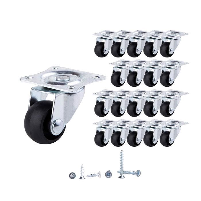 Wovar Roulettes Pivotantes Noires 75 Mm - Par Pièce | Leroy Merlin
