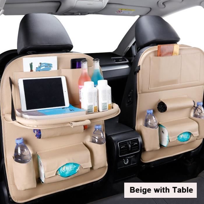 Sac de rangement de voiture en cuir siège milieu organisateur boîte voiture  intérieur Net poche sac à main support pour tasse téléphone voyage