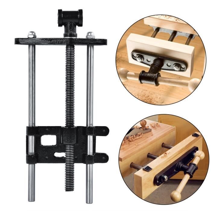 Lot De 2 Étaux De Table Menuisier + 4 Bench Dogs – Fixation Rapide Pour Trou 20 Mm – Serre-Joint Établi Bois