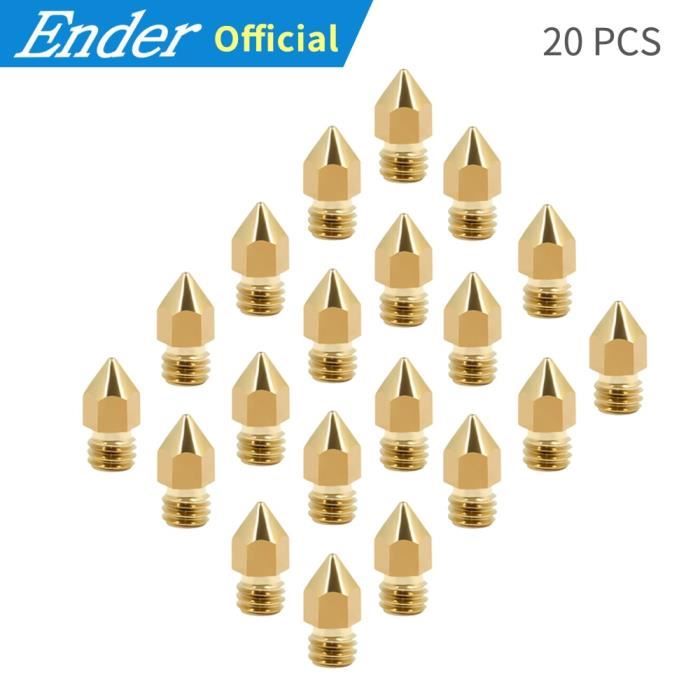 Lot De 10 Buses D’imprimante 3D Mk8 0,4 Mm - Compatible Anycubic Kobra 3, S1, Etc. (laiton, 1,75 Mm)