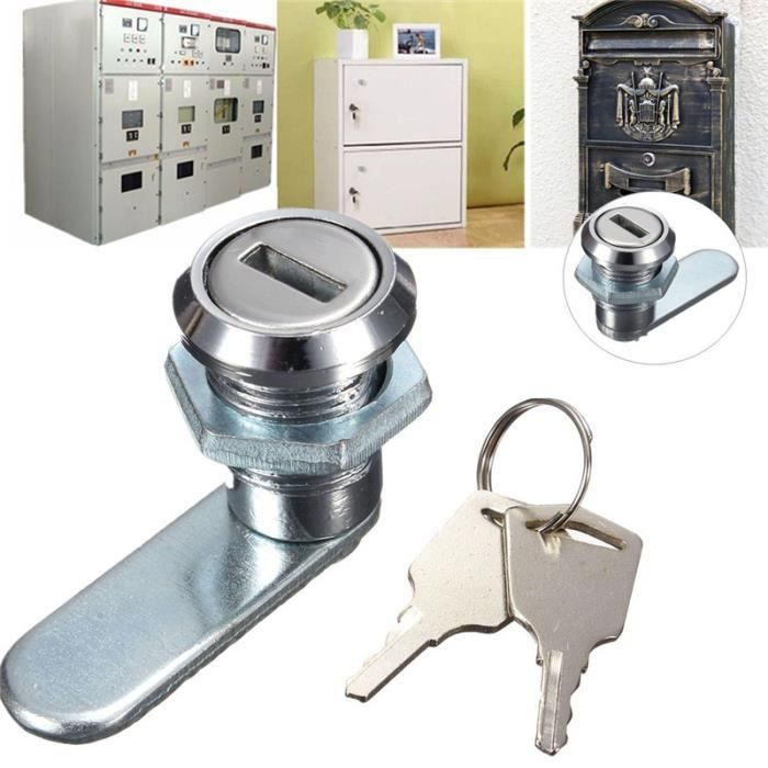 Cylindre De Verrouillage Pour Tiroir, Boîte Aux Lettres – Cam Lock, Chrome Brillant, 18mm