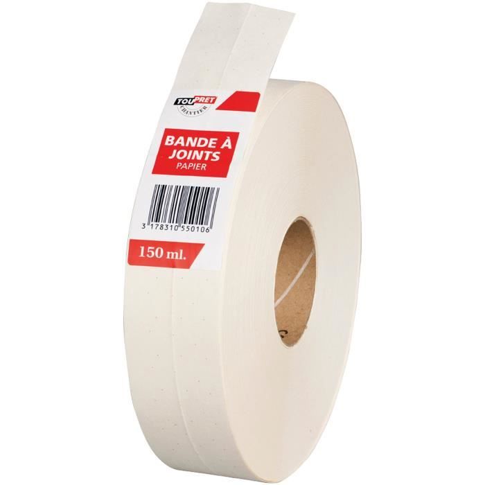 TOUPRET Bande à joint papier pour plaques de plâtre 5 cm x 153