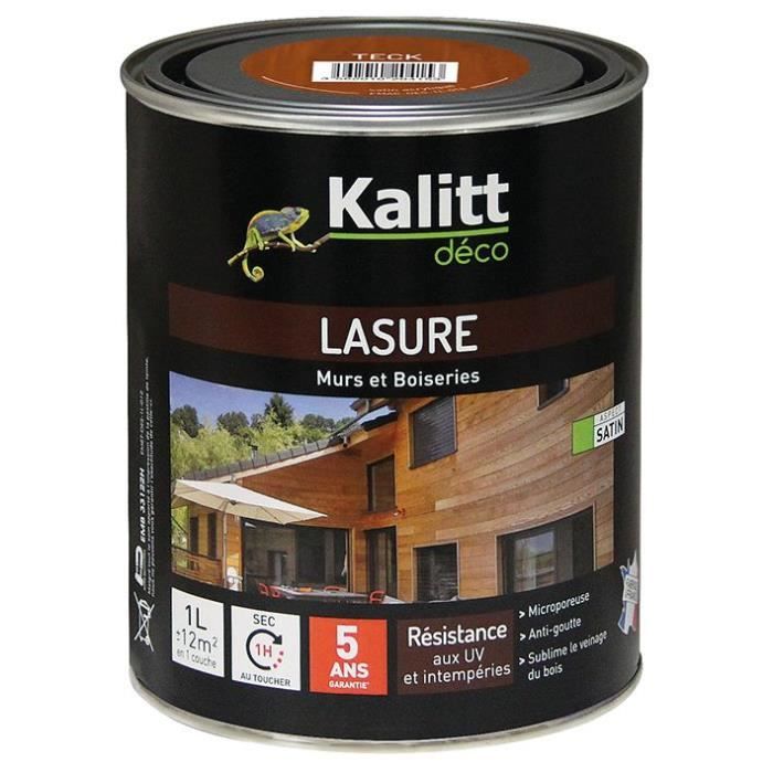 KALITT DECO Lasure acrylique 5 ans Les Modernes - 1 L - Teck satin