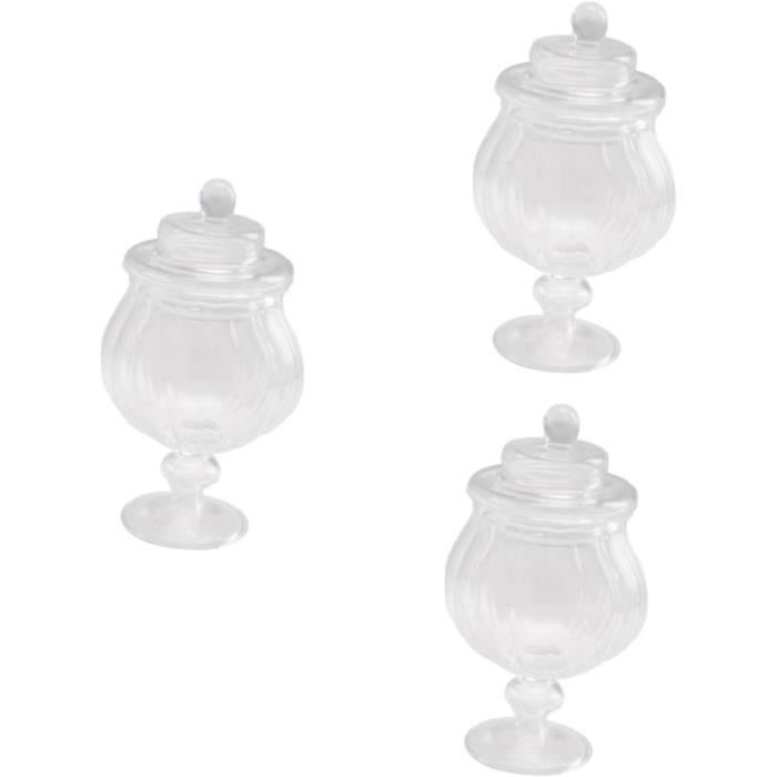 3 Pièces Miniature Pot à Bonbons Rétro - Accessoires Maison De Poupée 1/12 Noël Bonbonnière