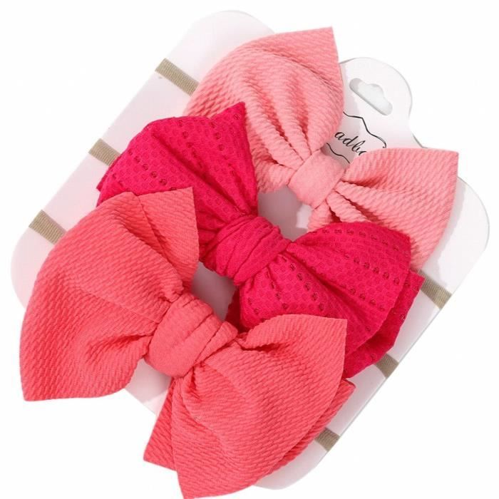 Bandeau bébé fille-Nœud™ (Lot de 3)