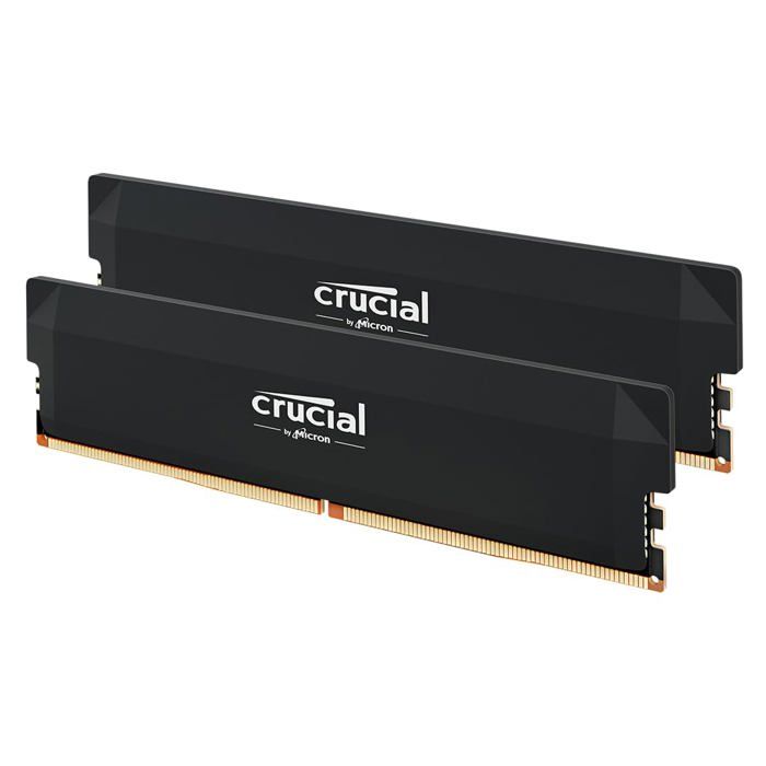 CRUCIAL Mémoire RAM DDR5 Pro - overclocking Gaming Edition - 32GB Kit (16GBx2) - 6400 MT/s - CL38 - Noir - CP2K16G64C38U5B