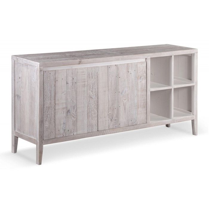 Buffet Bois Gris 176x40x81cm - Gris - Décoration dAutrefois Buffet Bois Gris 176x40x81cm - Gris - Décoration dAutrefois