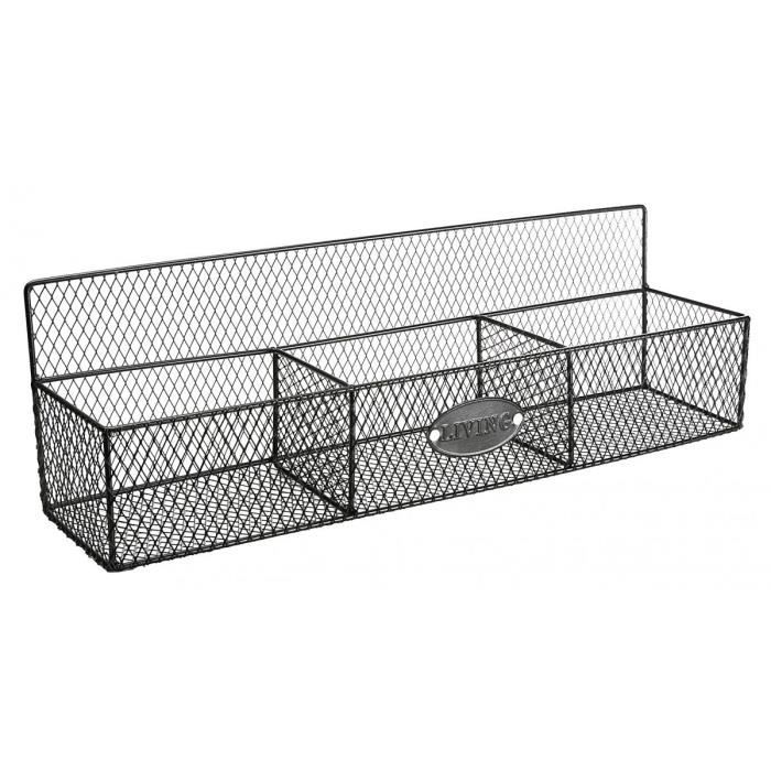 Panier De Rangement 3 Compartiments En Metal Noir L64 Elegarda Declikdeco Achat Vente Panier De Rangement 3 Cdiscount