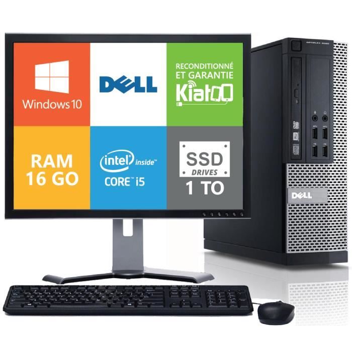 DELL OPTIPLEX 790 - Ordinateur de bureau - Core i5 - RAM 16 Go - Stockage SSD 1 To - 17 - Windows 10 - Reconditionné - Dell