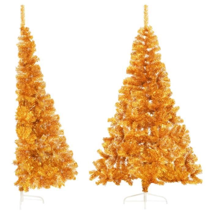 Demi sapin de Noël artificiel avec support Doré 240 cm PVC Cdiscount