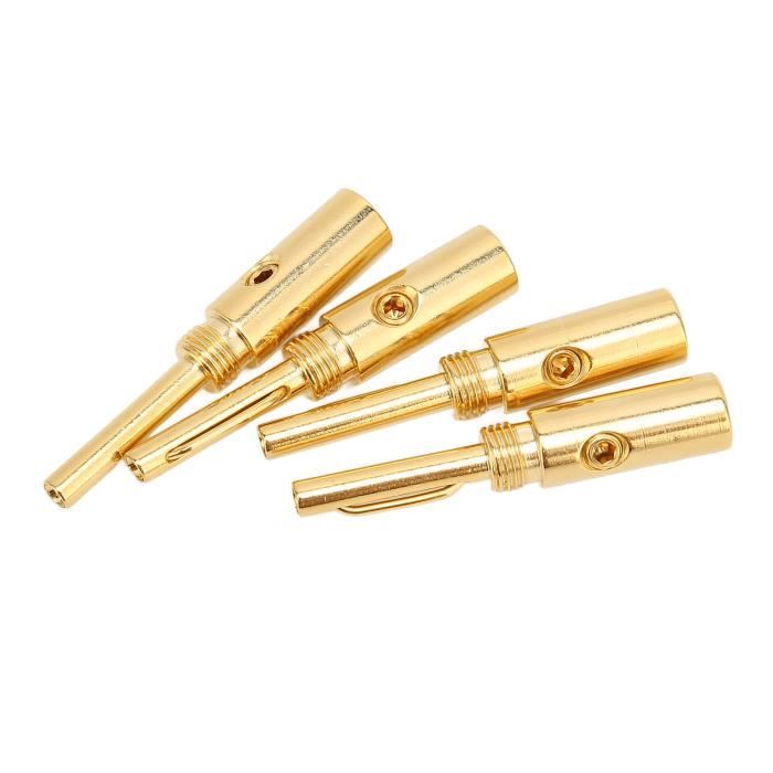 Lot De 10 Fiches Bananes 4 Mm - 5 Rouges, 5 Noires - Pour Connecteurs Haut-parleurs, Amplis Et Câbles Audio - 6