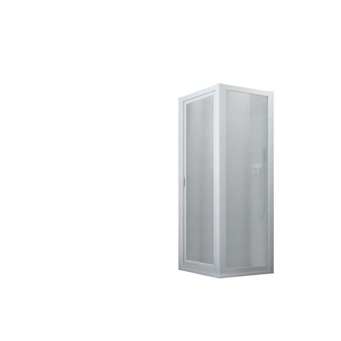 Porte de douche 70x90 h 190 profile noir opaque cristal transparent | City | Leroy Merlin