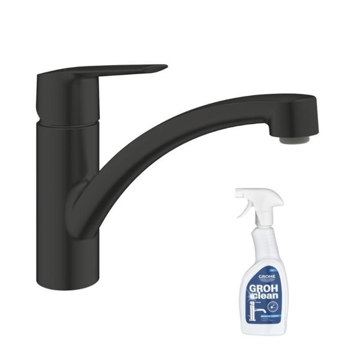 Grohe Robinet de cuisine Start noir mat + nettoyant GrohClean