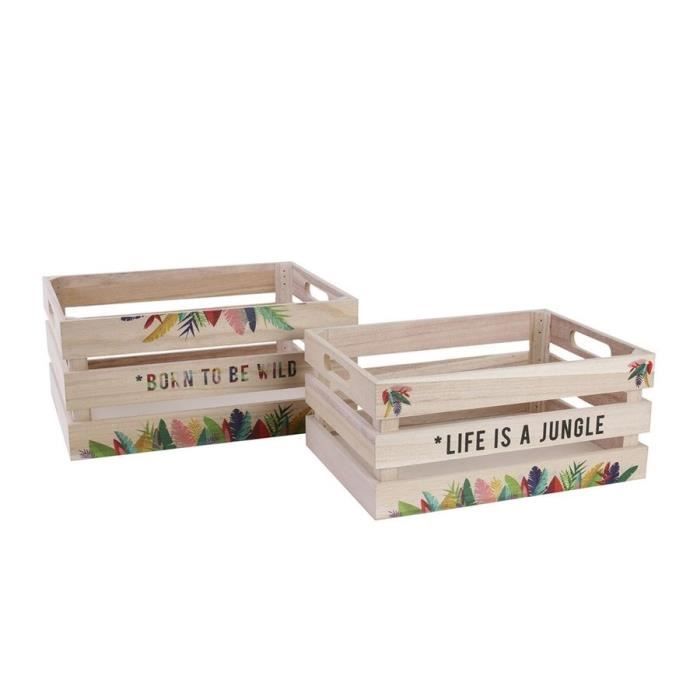 The Home Deco Factory Lot De 2 Cagettes Exotic M3 Bois Achat