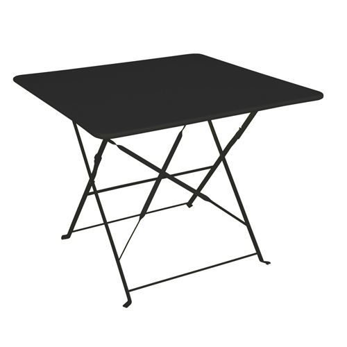 Table De Jardin Pliante Camarque 90 X 90 Cm Noir Achat Vente