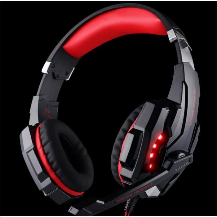 EACH G9000 son Surround 7.1 Casque Gaming Headset Ecouteur avec Micro et  LED pour PC Ordinateur(Noir-Rouge) - Cdiscount TV Son Photo