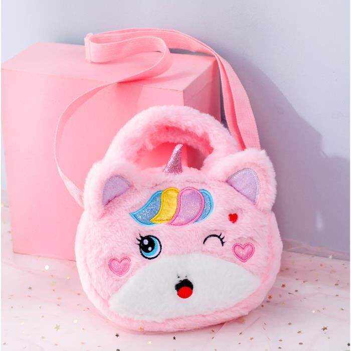 Sac main Licorne Cartable cole Sacs bandouli re pour Enfants Filles R glables Sangles 25 22 6cm Rose