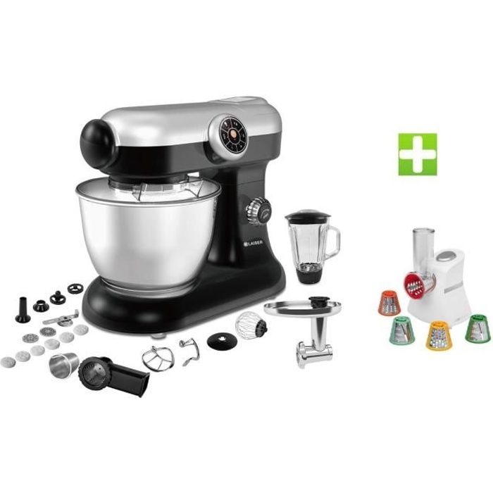 Robot Pétrin Multifonctions - KLAISER - KM284MEX - 1000W - Machine à pâtes - Kit Tranchoir / Râpe