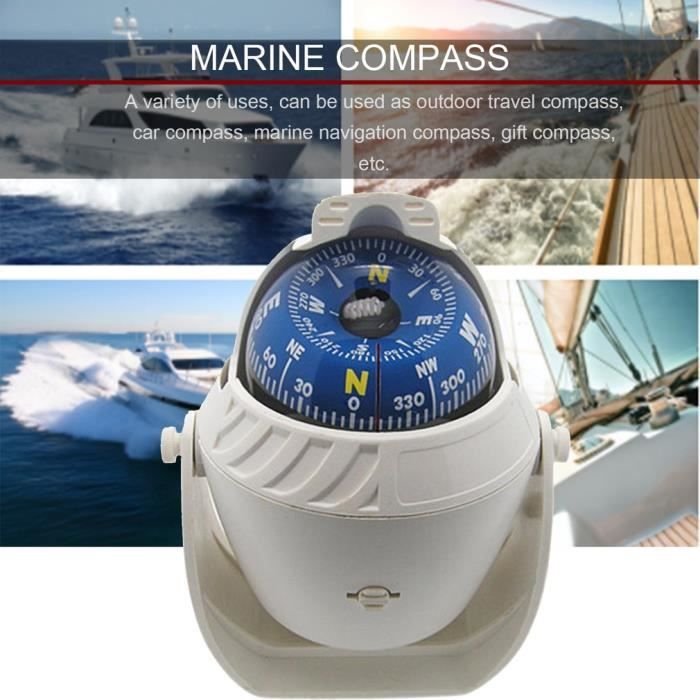 tableau de bord de boussole Voyager pour camping-car boussole électronique marine haute précision blanche Boussole pour bateau montage surface pour bateaux bateau, boussole marine navigation