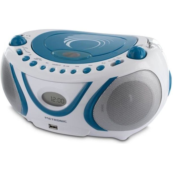 Lecteur CD MP3 Metronic avec USB / FM Bleu
