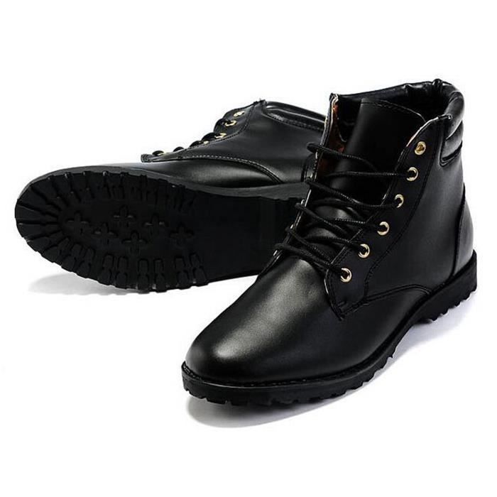 boots lacets homme noir