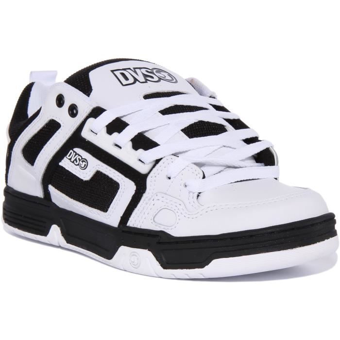 DVS DVS Comanche Baskets à panneaux de mailles lacées pour hommes en blanc noir (Blanc Noir 48.5)