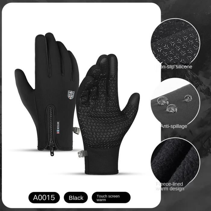kyncilor Gants d'hiver imperméables homme femme écran tactile slip-preuve gants de vélo d'hiver pour course à vélo, moto ski