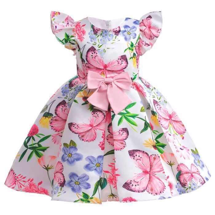 Miipat Robe tutu à manches flottantes pour bébé fille - Tulle