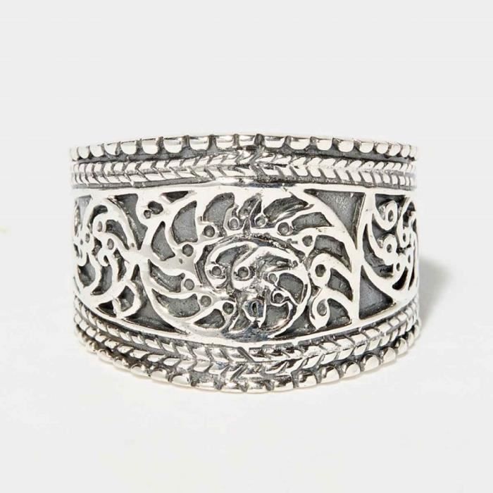 Bague En Argent Massif Taille 61 - Anneau Chiffré Occasion - Couleur Argenté - Anneau Discret Et élégant