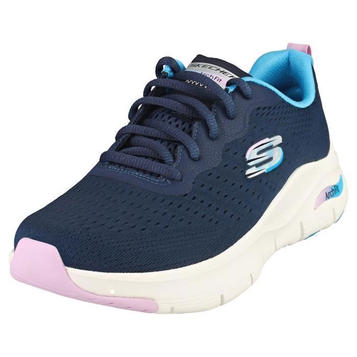 Skechers Baskets Skechers ARCH FIT VEGAN 149722-NVMT - Femme - Textile - Lacets - Marine Multicolore