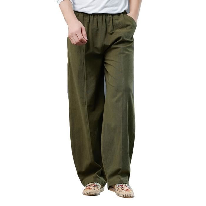 Homme Pantalons D contract s Chinois Ethnique Coupe Droite