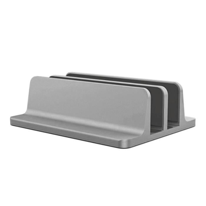 PULWTOP Support Vertical Ordinateur Portable Aluminium - Compatible MacBook, Laptop Et Tablette - Noir