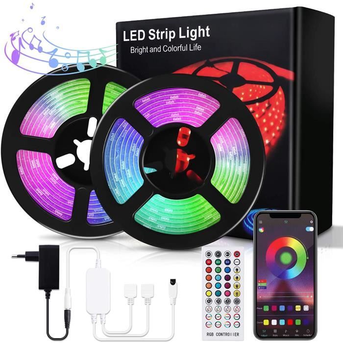 RUMOCOVO® Ruban LED 30m, Bluetooth Bande LED RGB Multicolore avec ...