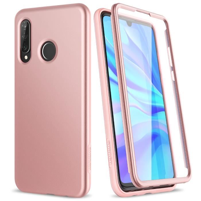LeviDo Cover Per Huawei P30 Lite - Custodia In Silicone Con Anello E Copri Fotocamera Scorrevole - Blu