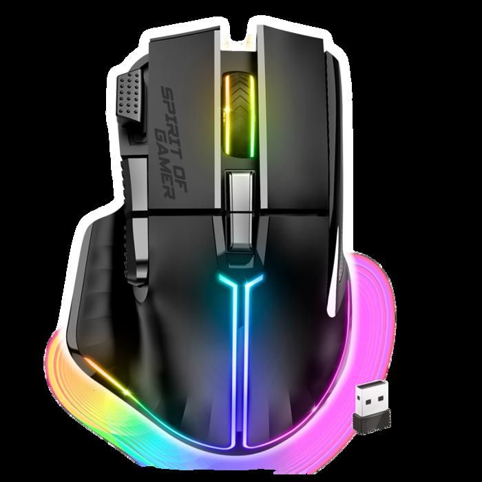 Souris Gamer Filaire Ergonomique pour PC 12800 DPI, 8 Boutons Programmables dont 1 Rapid Fire, 13 Effets de Rétroéclairage RGB