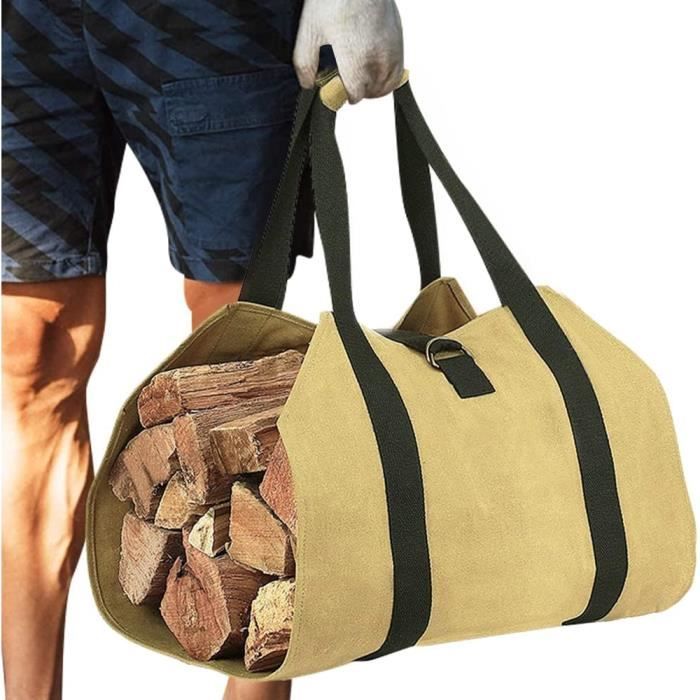 Sollbry Sac de Transport pour Bois de Chauffage, Toile Sac à Bûche