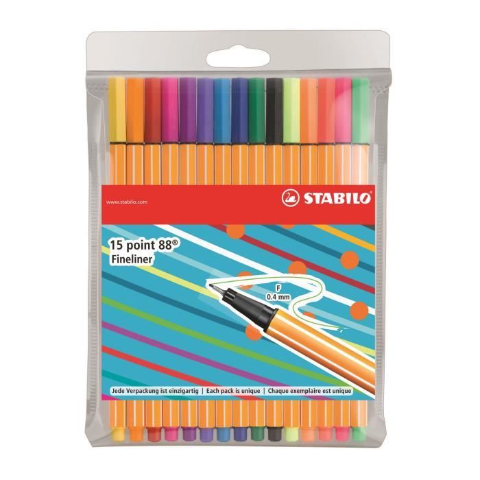 Stabilo 15 Stylos Feutres Individual Just Like You Point 88 Achat Vente Feutres 15 Stylos Feutres Point 88 Cdiscount