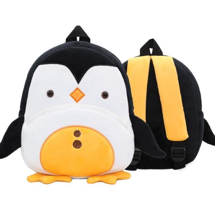 Sac à Dos Maternelle Cartable Animaux de Dessin Animé Sac à dos en Peluche pour Enfants Fille Garçon -Manchot SWISSANT®