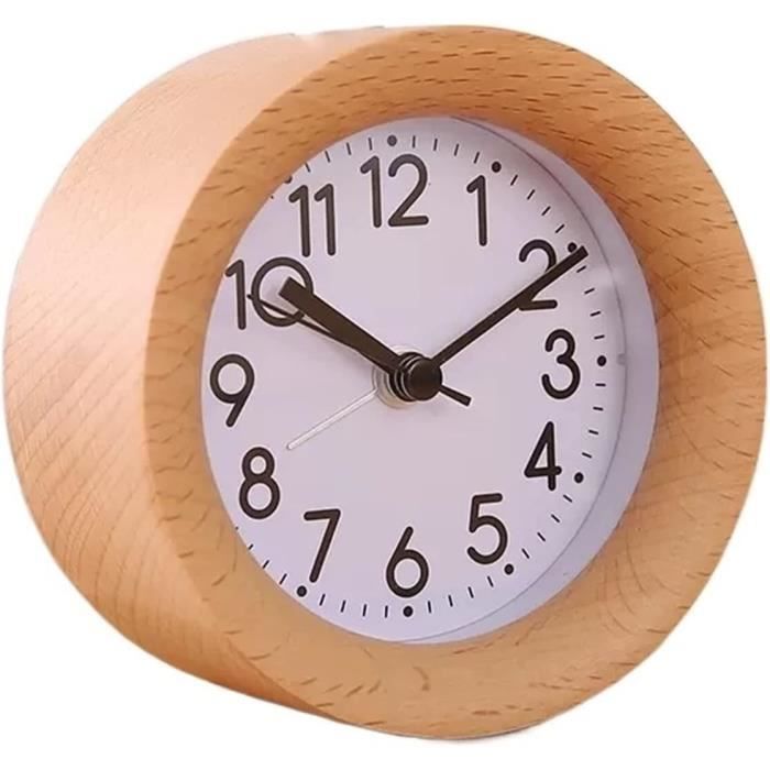 Réveil Analogique Silencieux Avec Veilleuse Et Snooze – Cadran Coloré, Aiguilles Lumineuses – Pour Enfants, Éducatif – Fonctionne Sur Piles