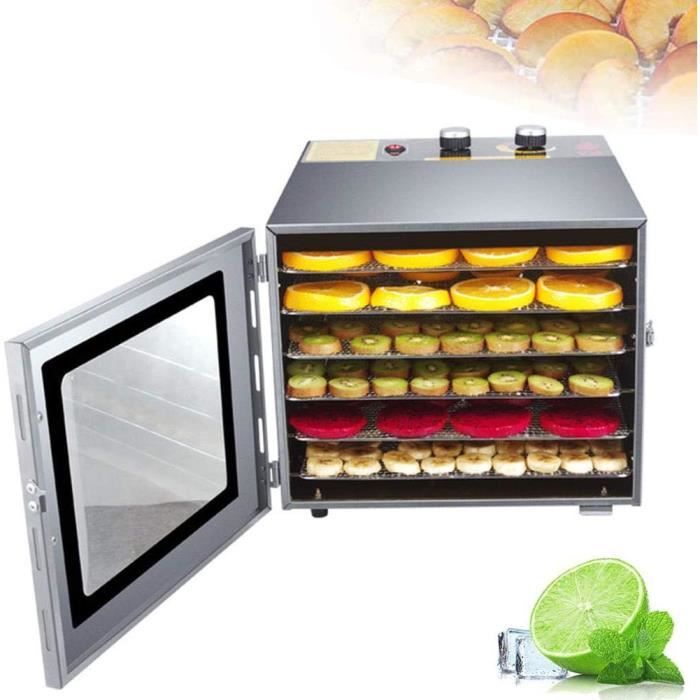 Déshydrateur Alimentaire Biolomix BD1210, 400W, 6 Plateaux Inox, écran Tactile LCD, Noir, Neuf