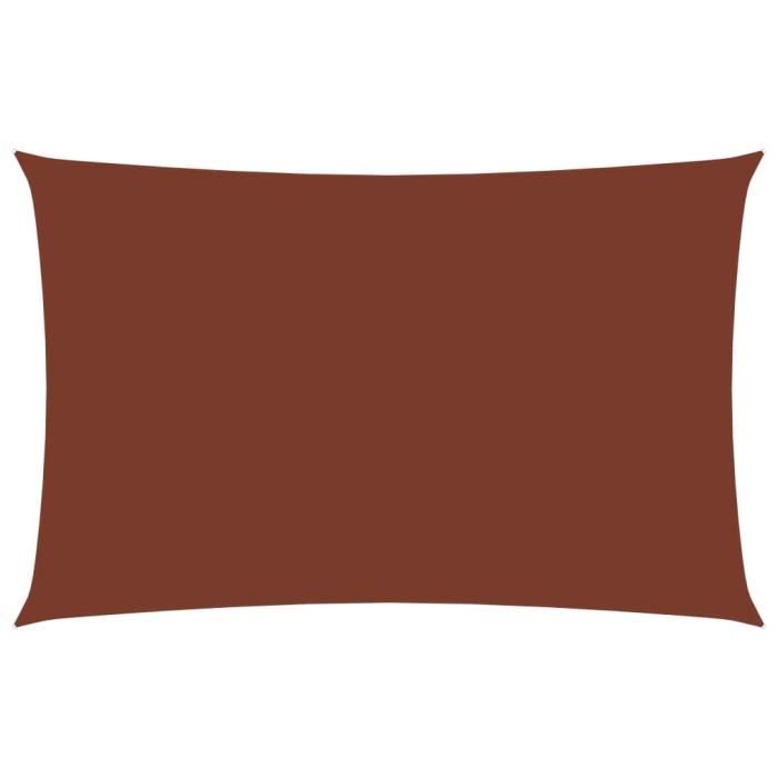 vidaXL Voile de parasol tissu oxford rectangulaire 2x5 m terre cuite 135369