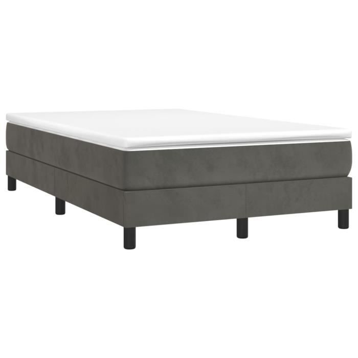 far - lits | cadres de lit - sommier à ressorts de lit gris foncé 120x200 cm velours - dx1415