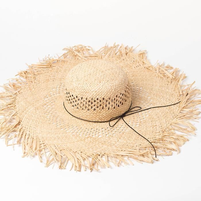 KorhLeoh Chapeau De Plage Fedora Raphia Enfants - Bord Court, Respirant Et Protection Soleil