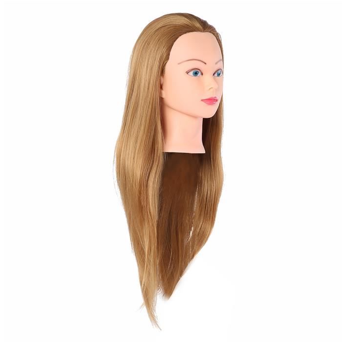 Tête De Mannequin Homme Avec Vrais Cheveux Humains - 10 Pouces, Noir, Pour Formation Coiffure