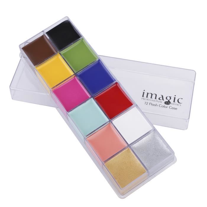12 couleur palette corps visage peinture a l huile maquillage art fete et toussaint 2 dq achat vente tatoo bijou de corps 12 couleur palette corps vi cdiscount