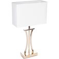 BRUBAKER Set de 2 lampes de table ou de chevet Golden Column - Lampe de table en métal vintage - 50 cm de haut, Blanc d'or-1